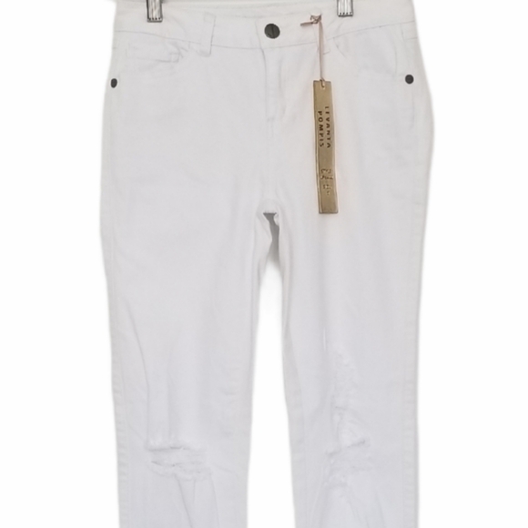 Watch LA White Denim Distressed Skinny Jeans Sze 5 - Picture 3 of 5